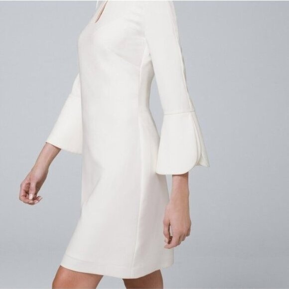 NWOT White House Black Market Petal-Sleeve Shift Dress - Picture 1 of 6